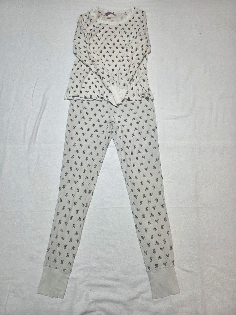 Victoria's Secret Cream Top with Subtle Black Print